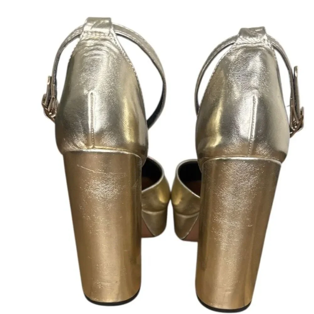 ASOS Metallic Gold Platform Heels Size: 10